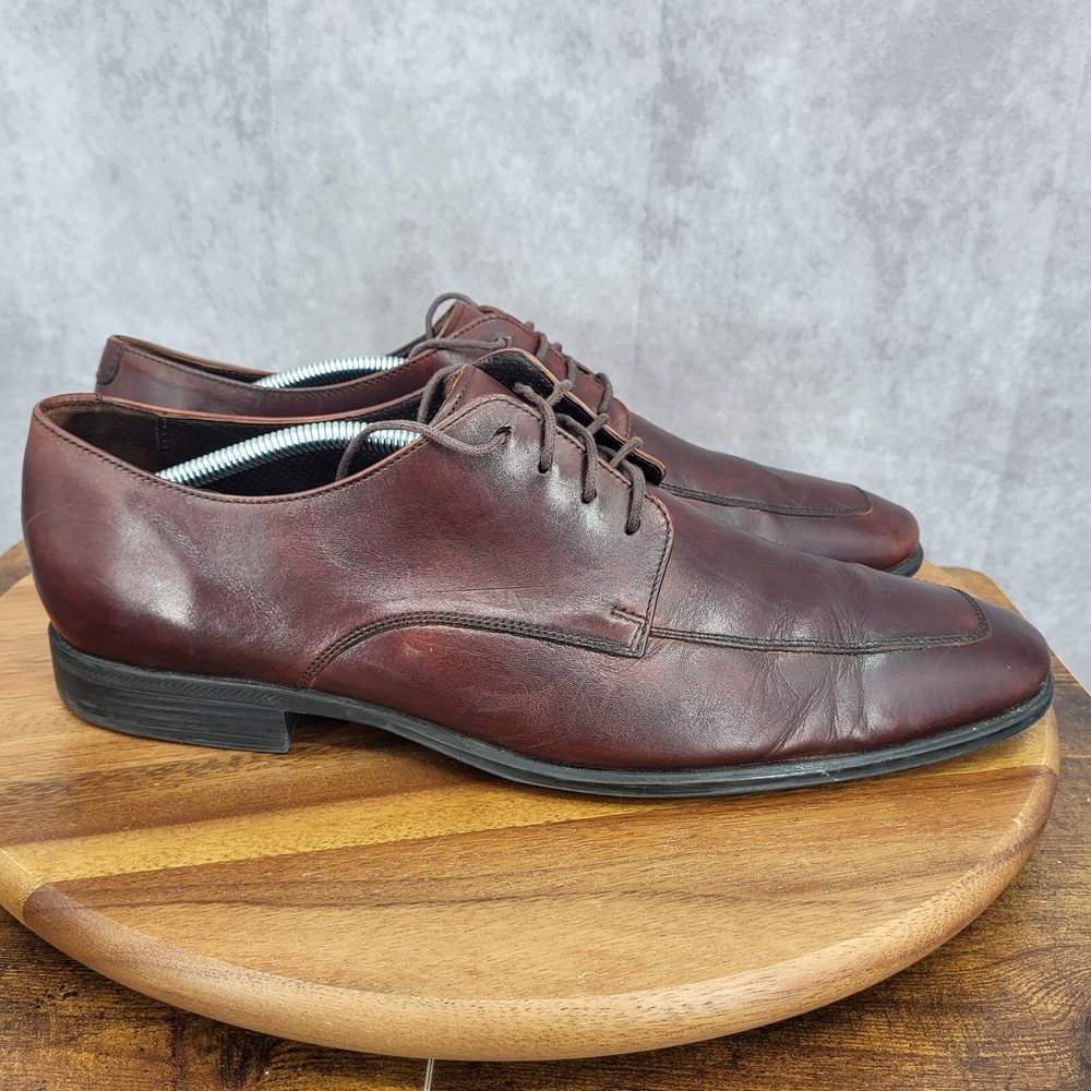 Cole Haan Air Oxford Shoes Mens 12 M Brown Apron Toe Leather Dress‎ Shoes C09436